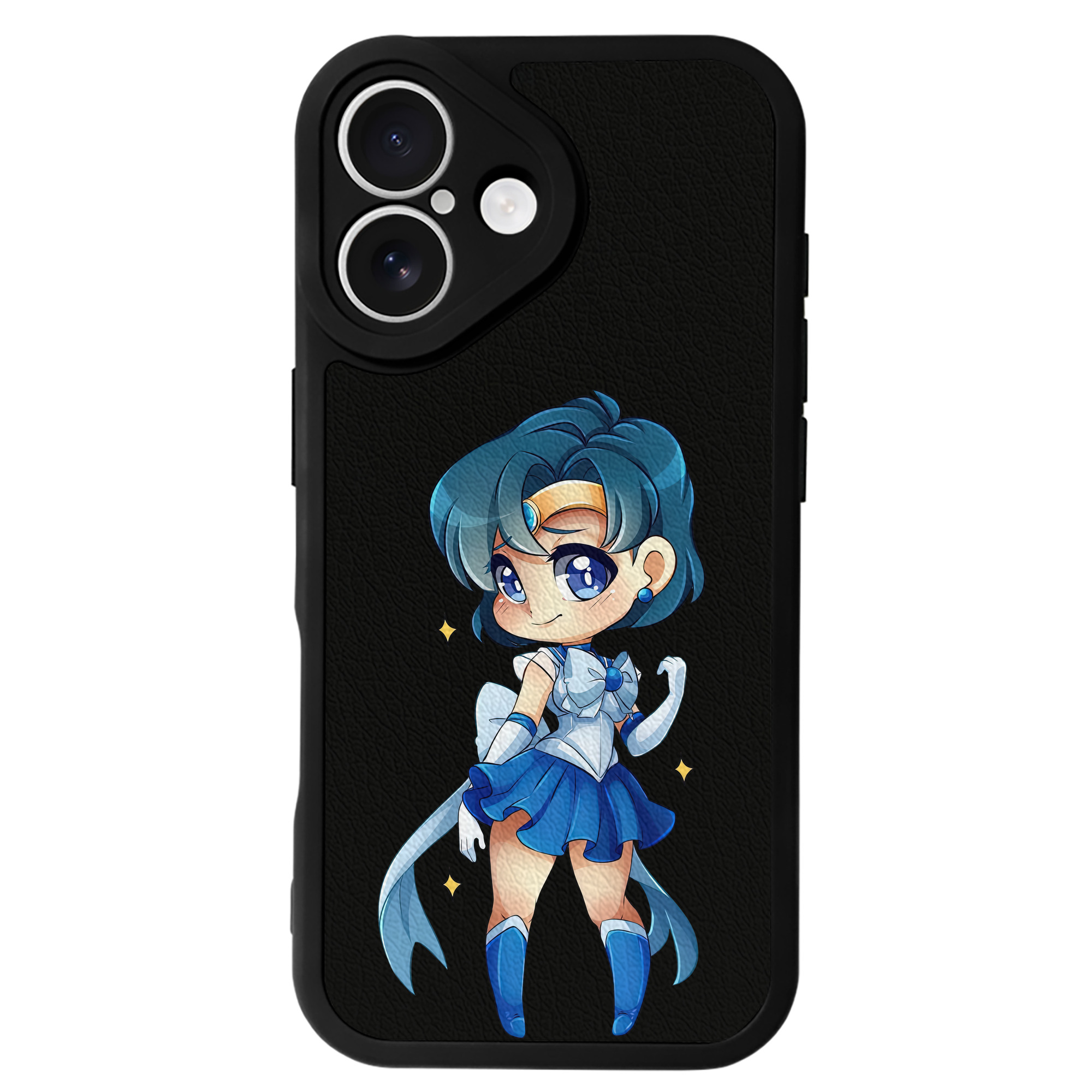 （画像用） 美少女戦士セーラームーン 水野 亜美 みずの あみ Sailor Moon Mizuno Ami 【iPhone 16シリーズ対応】シリコンスマホケース（レザー調） 材質：シリコン